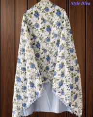 Hakoba Cotton Crochet Lacing Semi-Stitched Suit with Pure Cotton Printed Dupatta
