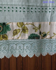 Hakoba Cotton Crochet Lacing Semi-Stitched Suit with Pure Cotton Printed Dupatta