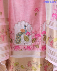 Linen Cotton Digital Printed Lagdi Patta Unstitched Suit (3 Pc Set)