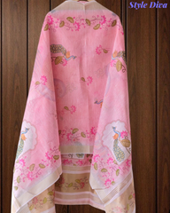 Linen Cotton Digital Printed Lagdi Patta Unstitched Suit (3 Pc Set)