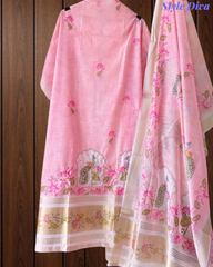 Linen Cotton Digital Printed Lagdi Patta Unstitched Suit (3 Pc Set)