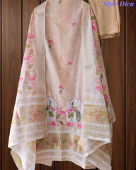 Linen Cotton Digital Printed Lagdi Patta Unstitched Suit (3 Pc Set)