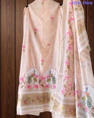 Linen Cotton Digital Printed Lagdi Patta Unstitched Suit (3 Pc Set)