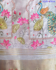 Linen Cotton Digital Printed Lagdi Patta Unstitched Suit (3 Pc Set)