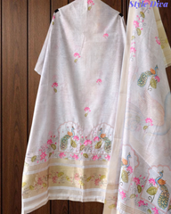 Linen Cotton Digital Printed Lagdi Patta Unstitched Suit (3 Pc Set)