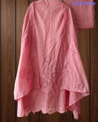 Crush Mul Cotton Overall Laser Cut Embroidery Unstitched Suit with Scalloped Embroidered Dupatta