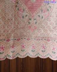 Mul Cotton Overall Laser Cut Embroidery Unstitched Suit with Mul Cotton Digital Print Dupatta