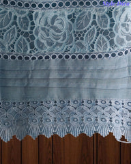 Cotton (Khadi) Pakistani Crochet Lace Semi-Stitched Suit with Dupatta (3 Pc Set)
