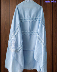 Cotton (Khadi) Pakistani Crochet Lace Semi-Stitched Suit with Dupatta (3 Pc Set)