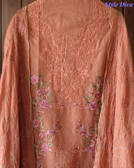 Mul Cotton Dual Overall Embroidery Unstitched Suit with Embroidered Dupatta | Festive & Party Wear