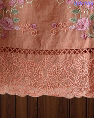 Mul Cotton Dual Overall Embroidery Unstitched Suit with Embroidered Dupatta | Festive & Party Wear