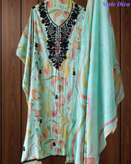 Muslin Digital Printed Cut Dana Embroidered Un-Stitched Suit with Digital Print Dupatta