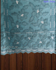 Premium Cotton Laser Cut Embroidered Unstitched Suit Set With Scalloped Dupatta