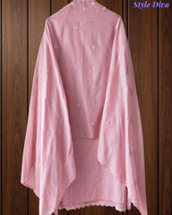 Premium Cotton Laser Cut Embroidered Unstitched Suit Set With Scalloped Dupatta