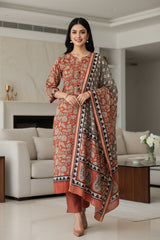 Cotton Maheshwari Digital Print Un-Stitched Suit with Maheshwari Dupatta