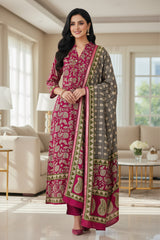 Cotton Maheshwari Digital Print Un-Stitched Suit with Maheshwari Dupatta