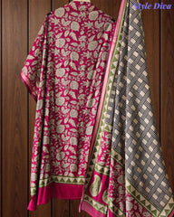 Cotton Maheshwari Digital Print Un-Stitched Suit with Maheshwari Dupatta