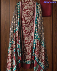 Cotton Maheshwari Digital Print Un-Stitched Suit with Maheshwari Dupatta