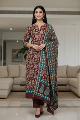 Cotton Maheshwari Digital Print Un-Stitched Suit with Maheshwari Dupatta