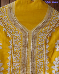 Cotton Digital Print Un-Stitched Suit with Cut Dana, Pearl Work & Tassel Dupatta