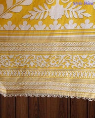 Cotton Digital Print Un-Stitched Suit with Cut Dana, Pearl Work & Tassel Dupatta
