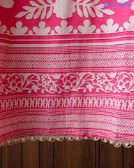 Cotton Digital Print Un-Stitched Suit with Cut Dana, Pearl Work & Tassel Dupatta