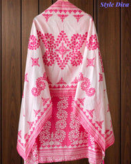 Cotton Digital Print Un-Stitched Suit with Cut Dana, Pearl Work & Tassel Dupatta