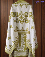 Cotton Digital Print Un-Stitched Suit with Cut Dana, Pearl Work & Tassel Dupatta