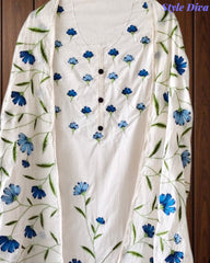 Pure Cotton Overall Embroidered Unstitched Suit With Embroidered Dupatta