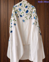 Pure Cotton Overall Embroidered Unstitched Suit With Embroidered Dupatta