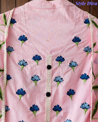 Pure Cotton Overall Embroidered Unstitched Suit With Embroidered Dupatta
