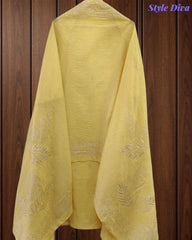 Mul Cotton Pita Work Unstitched Suit with Mukaish Dupatta