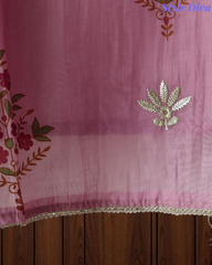 Mul Cotton Block Print Pita Embroidered Unstitched Suit with Scalloped Dupatta | Festive & Party Wear