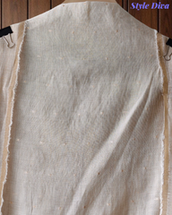 Designer Banarasi Mul Chanderi Unstitched Suit with Golden Embroidery & Woven Border