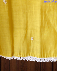 Mul Cotton Embroidered Unstitched Suit with Scalloped Embroidery Dupatta