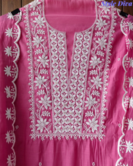 Mul Cotton Embroidered Unstitched Suit with Scalloped Embroidery Dupatta