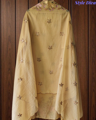 Mul Cotton Colourful Thread Embroidery Unstitched Suit Set for Women | Festive & Party Wear