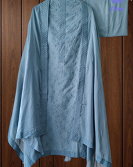 Pure Cotton Embroidered Unstitched Suit with Embroidered Dupatta (3 Pc Set)