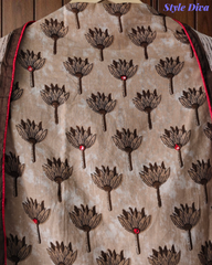 Pure Cotton Block Print Effect Suit with Faux Mirror Highlighting & Printed Dupatta