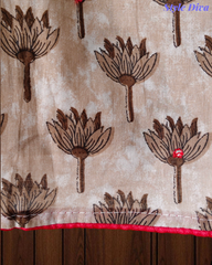 Pure Cotton Block Print Effect Suit with Faux Mirror Highlighting & Printed Dupatta