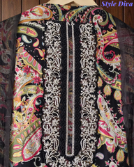 Pure Cotton Digital Print Unstitched Suit with Zari Patch Work & Chiffon Dupatta
