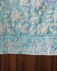 Elegant Mul Cotton Overall Lucknowi Embroidered Suit  with Embroidery Dupatta