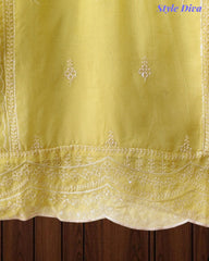 Organza Handworked Kurta Set with Sequin Dupatta – Fully Stitched 3 Pc Suit