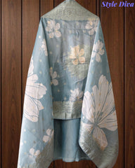 Fully Stitched -  Muslin Digital Print Mirror & Pearl Suit -Stitched for Elegance