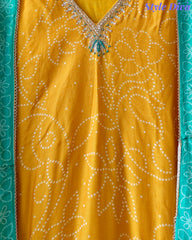 Fully Stitched -  Muslin Digital Print Mirror & Pearl Suit -Stitched for Elegance