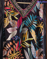 Elegant Chinnon Digital Printed Kurta Set with Neck Embroidery & Chiffon Dupatta – Fully Stitched