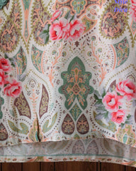 Fully Stitched-Muslin Digital Print Pearl Work  Suit Set with Muslin Dupatta