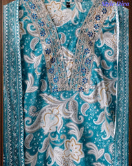 Cotton Printed Suit Set with zari  Work – Fully Stitched 3PC Set