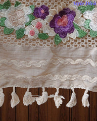 Jamdani Cotton Crochet Lace & 3D Floral Unstitched Suit with Jamdani Dupatta