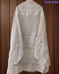 Jamdani Cotton Crochet Lace & 3D Floral Unstitched Suit with Jamdani Dupatta